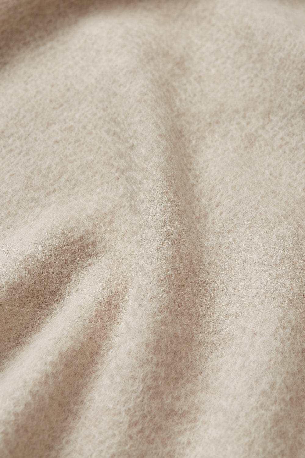 grande &eacute;charpe en laine &agrave; franges, L beige mel