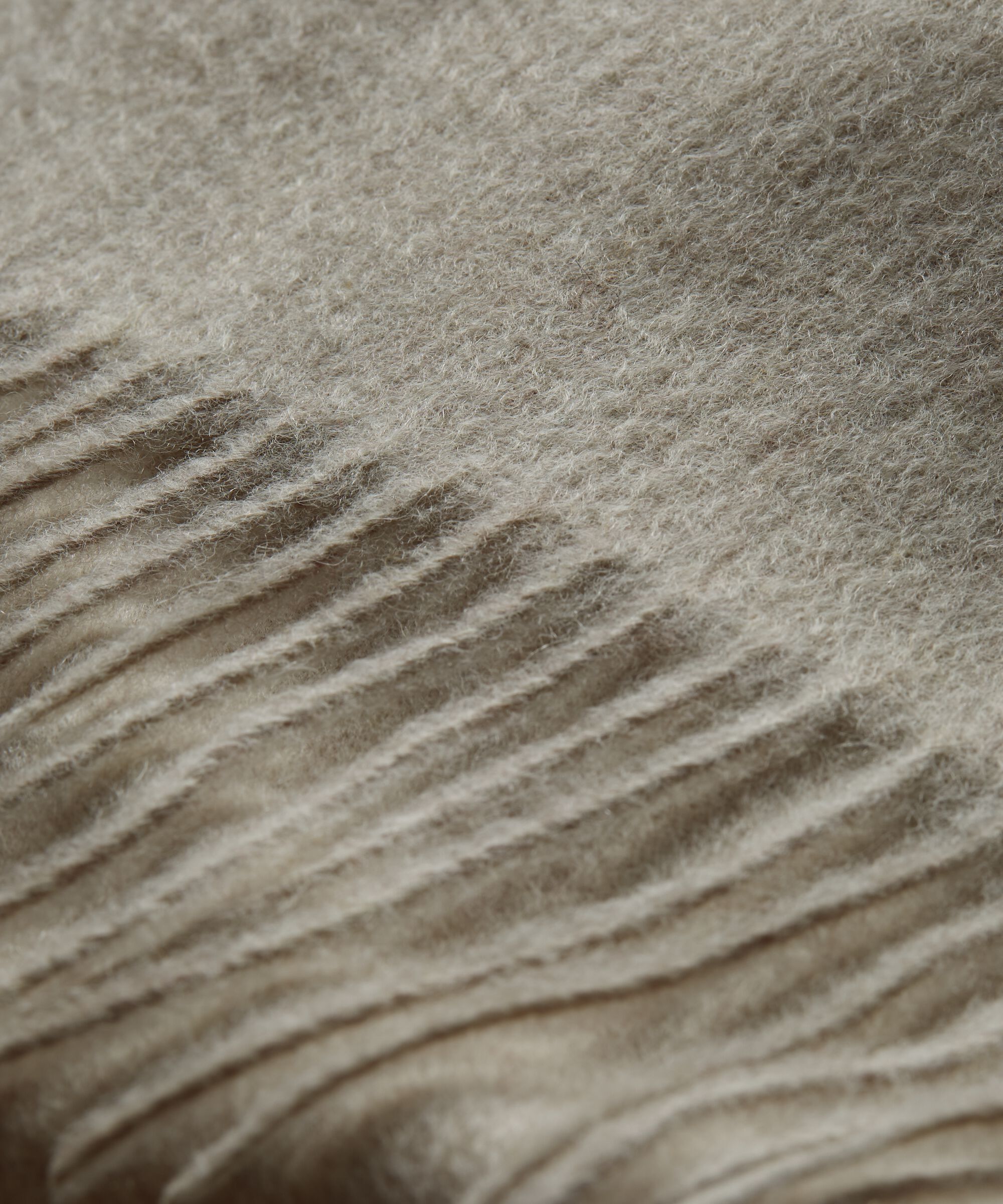 grande écharpe en laine à franges, L beige mel