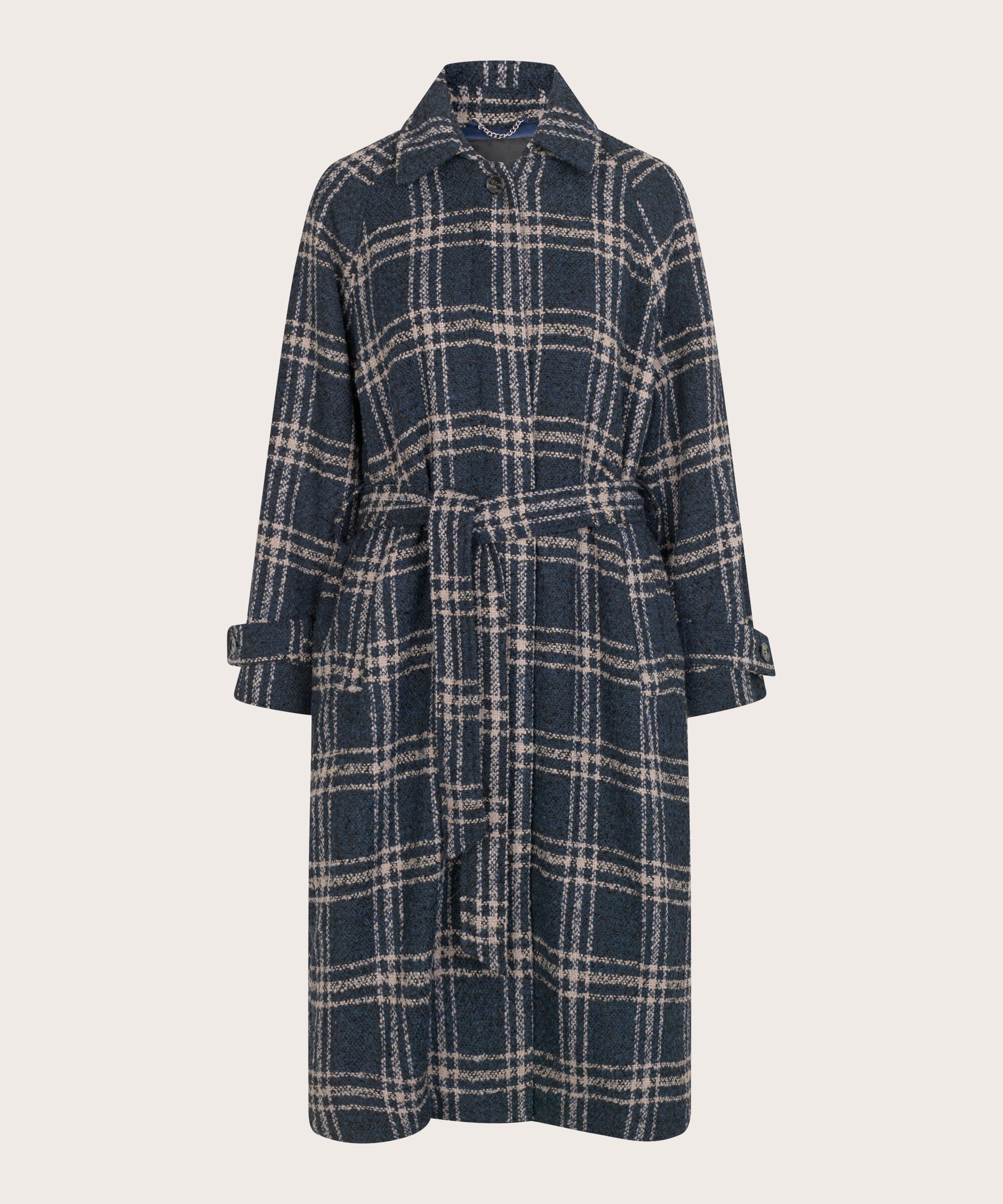 manteau en laine mélangée avec fermeture à boutons cachés, Moonlit Ocean