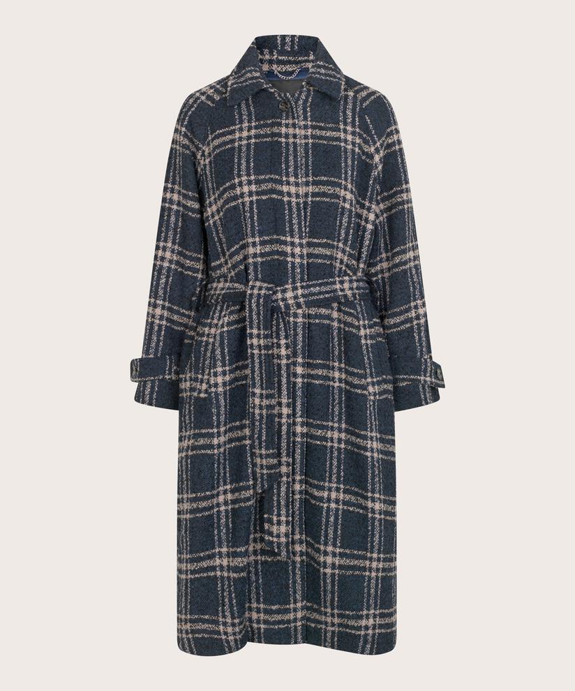 manteau en laine mélangée avec fermeture à boutons cachés, Moonlit Ocean