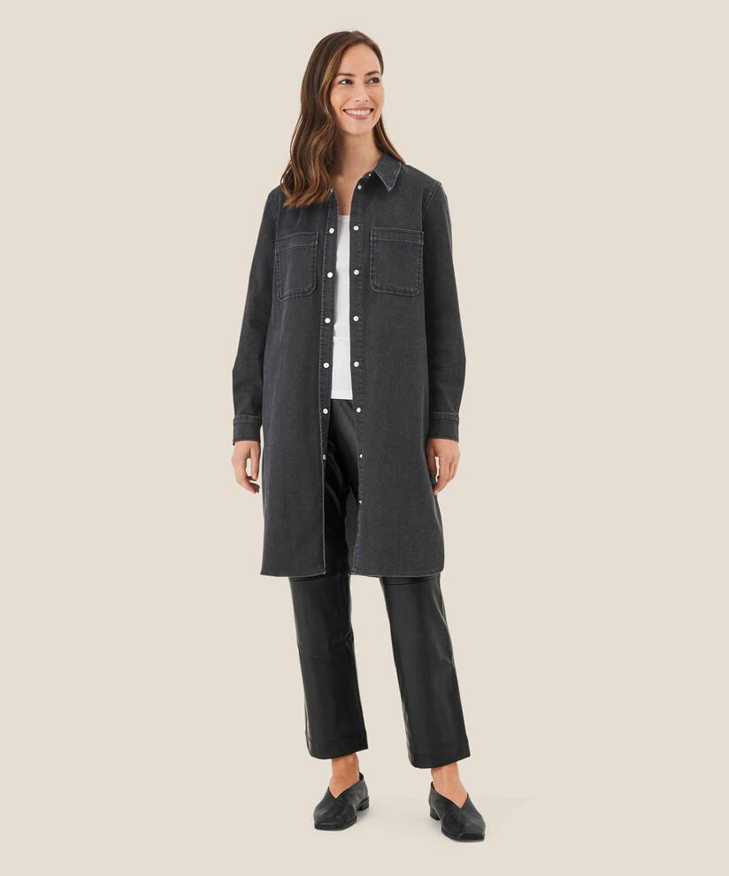 robe en jean boutonnée, Black