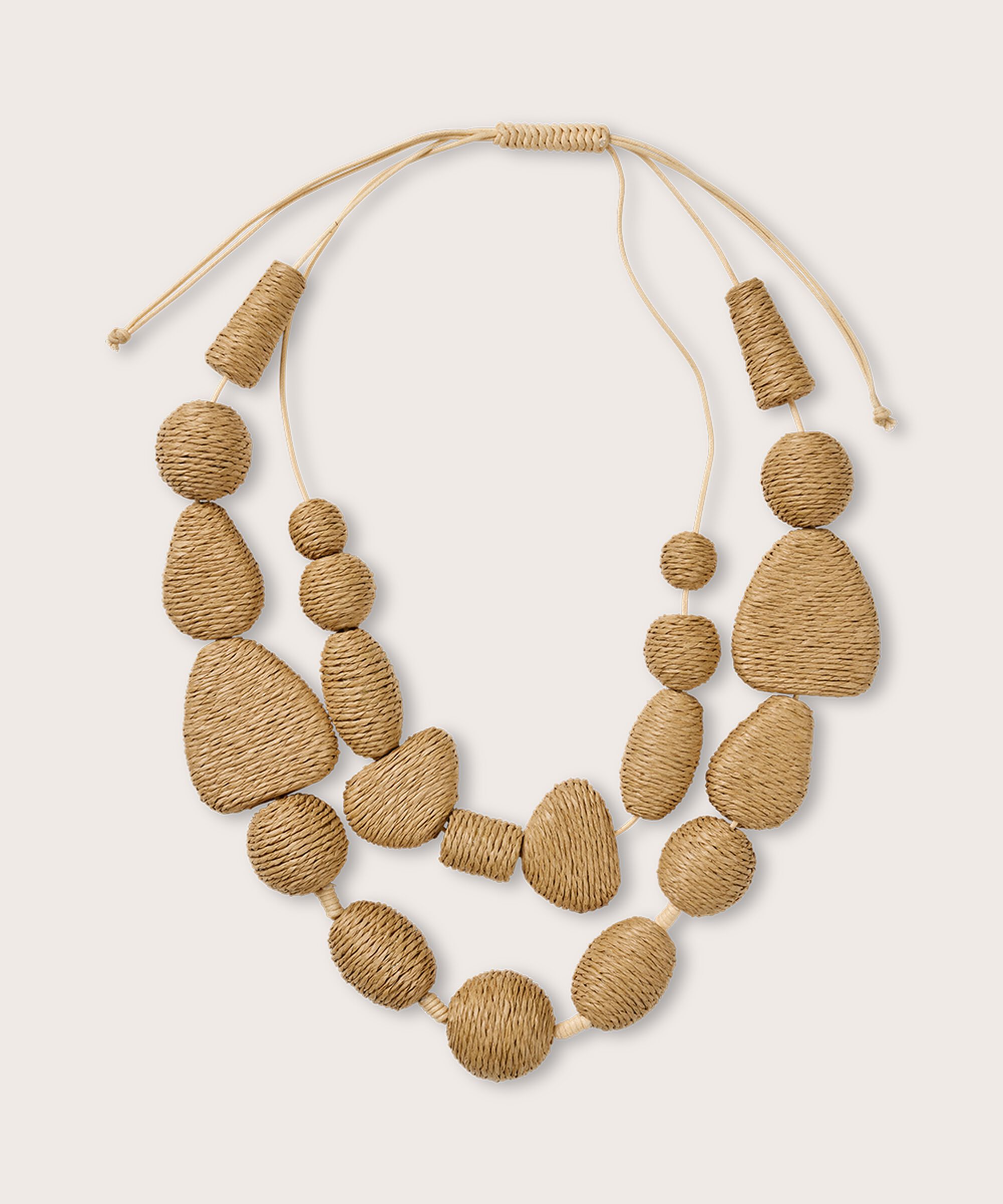 collier avec cordon et pierres cloutées, Safari