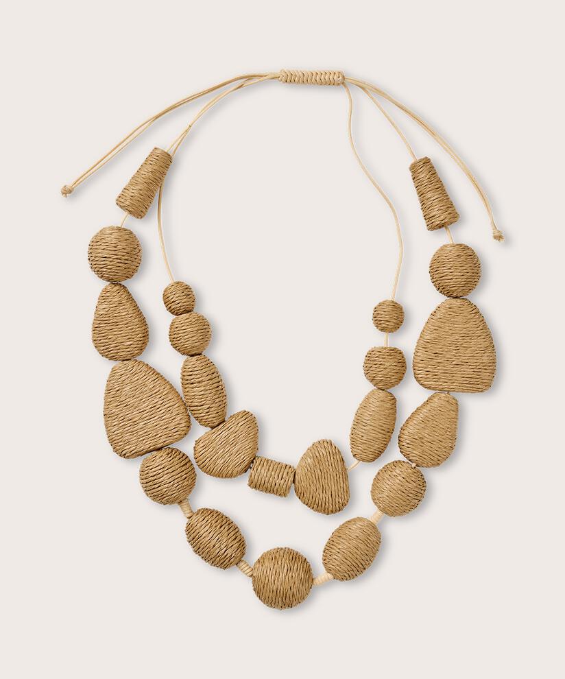 collier avec cordon et pierres cloutées, Safari