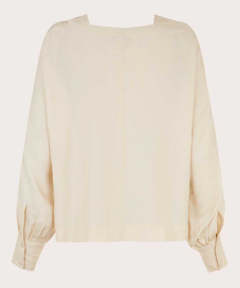 blouse en viscose à encolure carrée, Whitecap