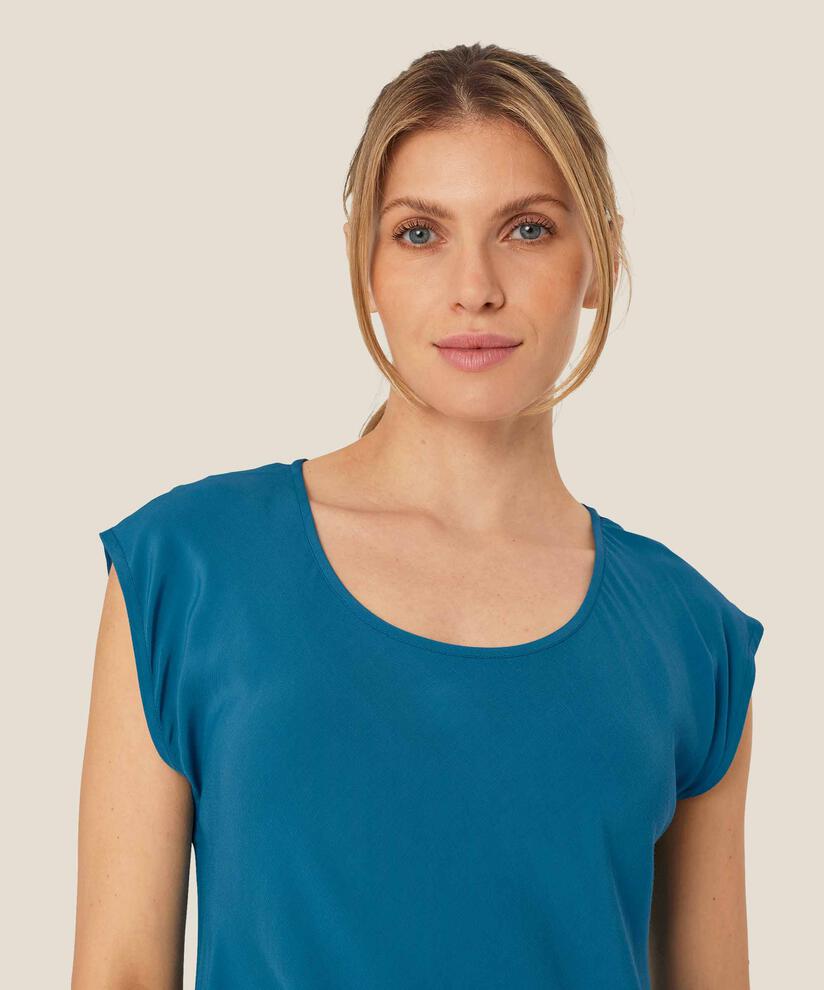 robe en viscose à col rond et manches courtes, Celestial
