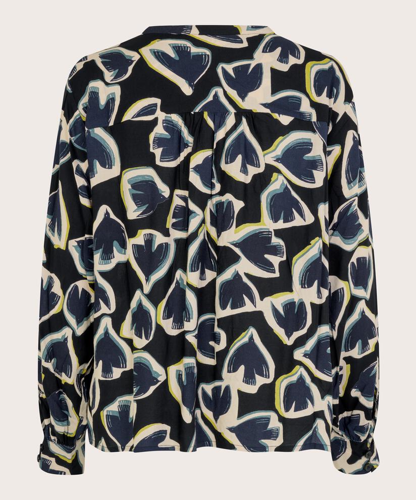 blouse en viscose avec lien dans le cou, Maritime Blue