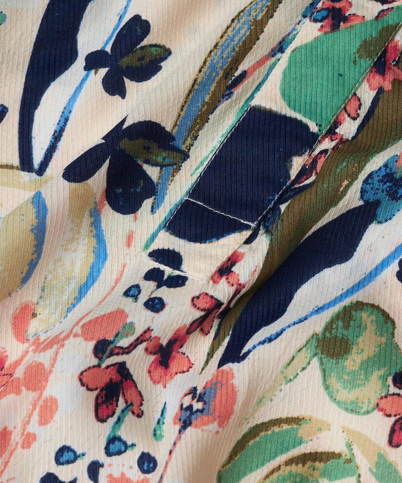 top en viscose imprimé avec col en V, Marina