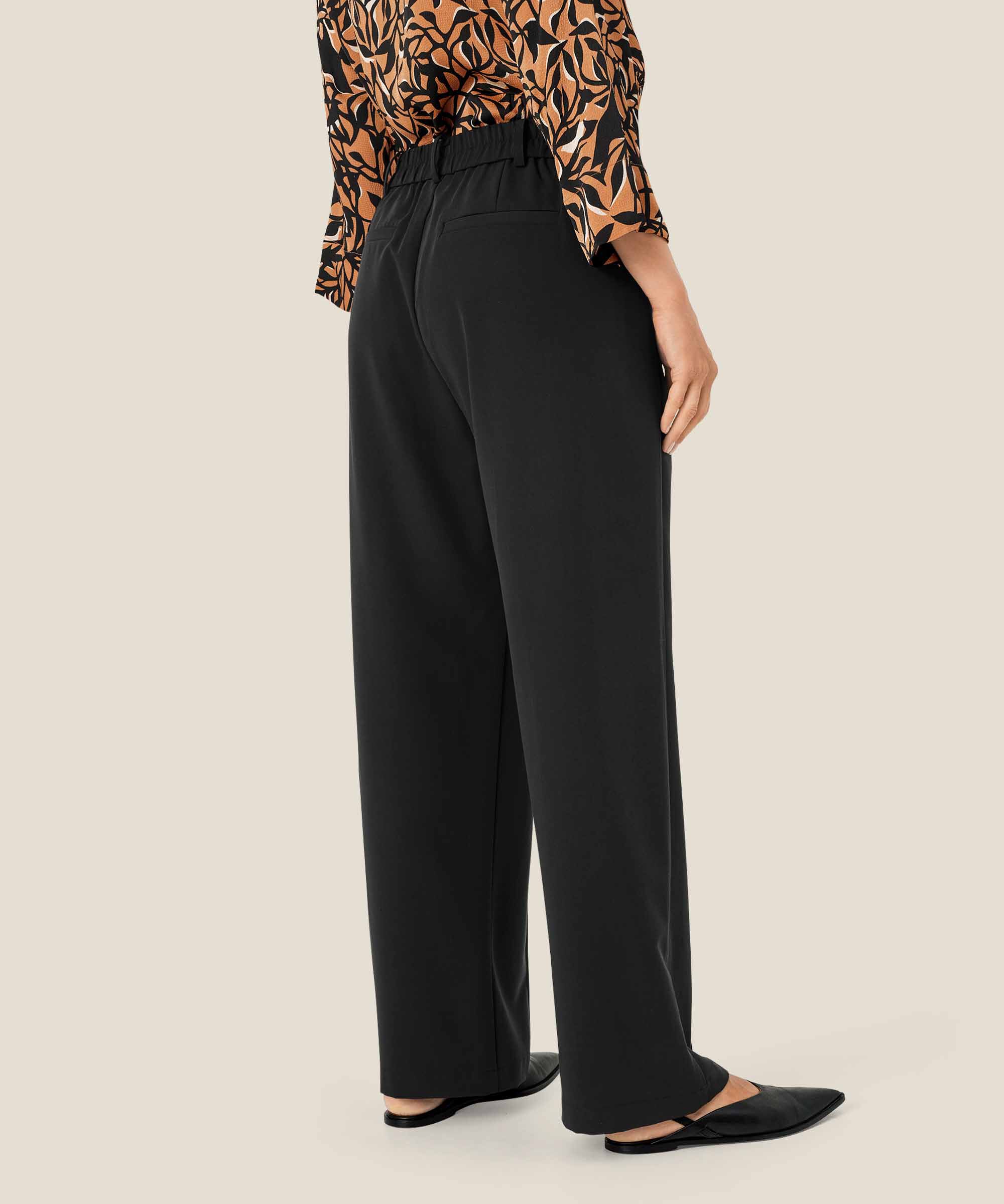 pantalon classique avec plis cousus, Black
