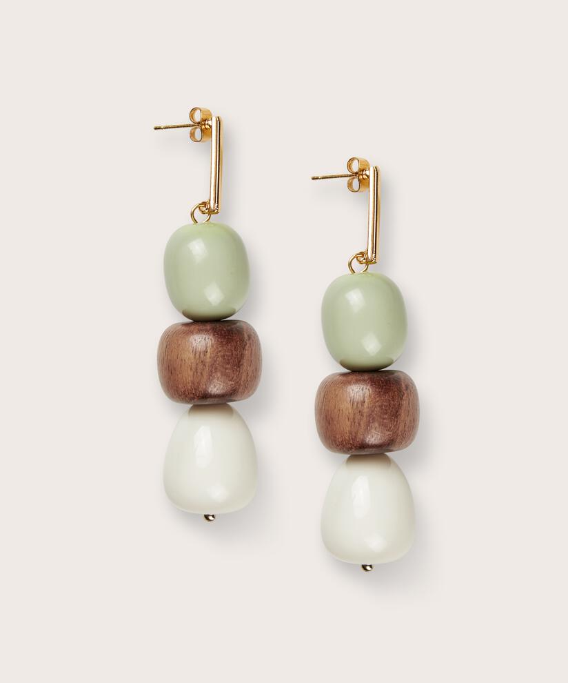 boucles d'oreilles avec perles en bois, Bog