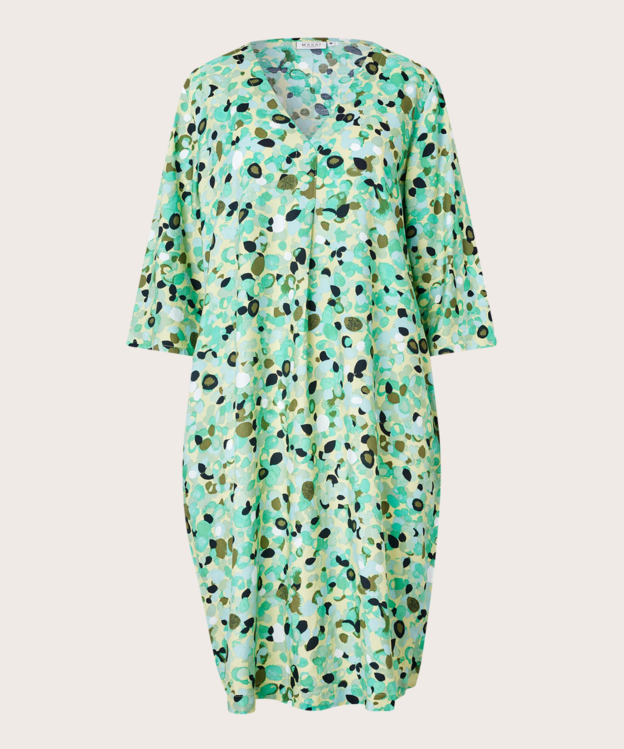 robe en viscose avec col en V et poches fendues, Winter Green