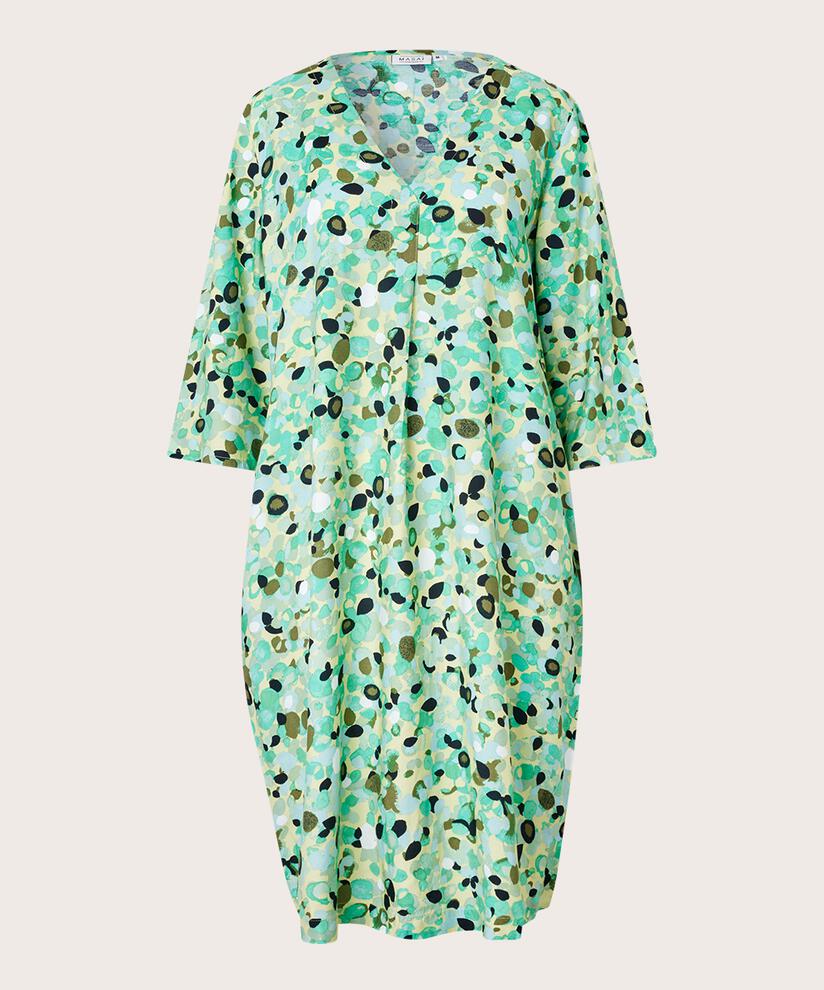 robe en viscose avec col en V et poches fendues, Winter Green