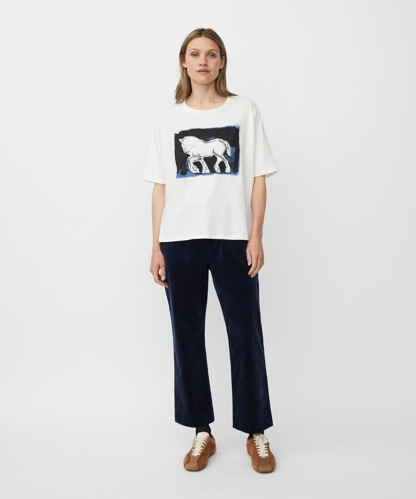 pantalon court en velours côtelé avec ceinture fixe, Navy Blazer