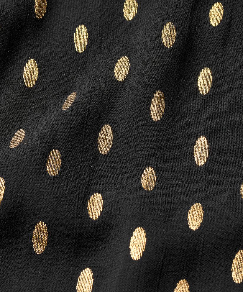chemise transparente légère à pois dorés, Black