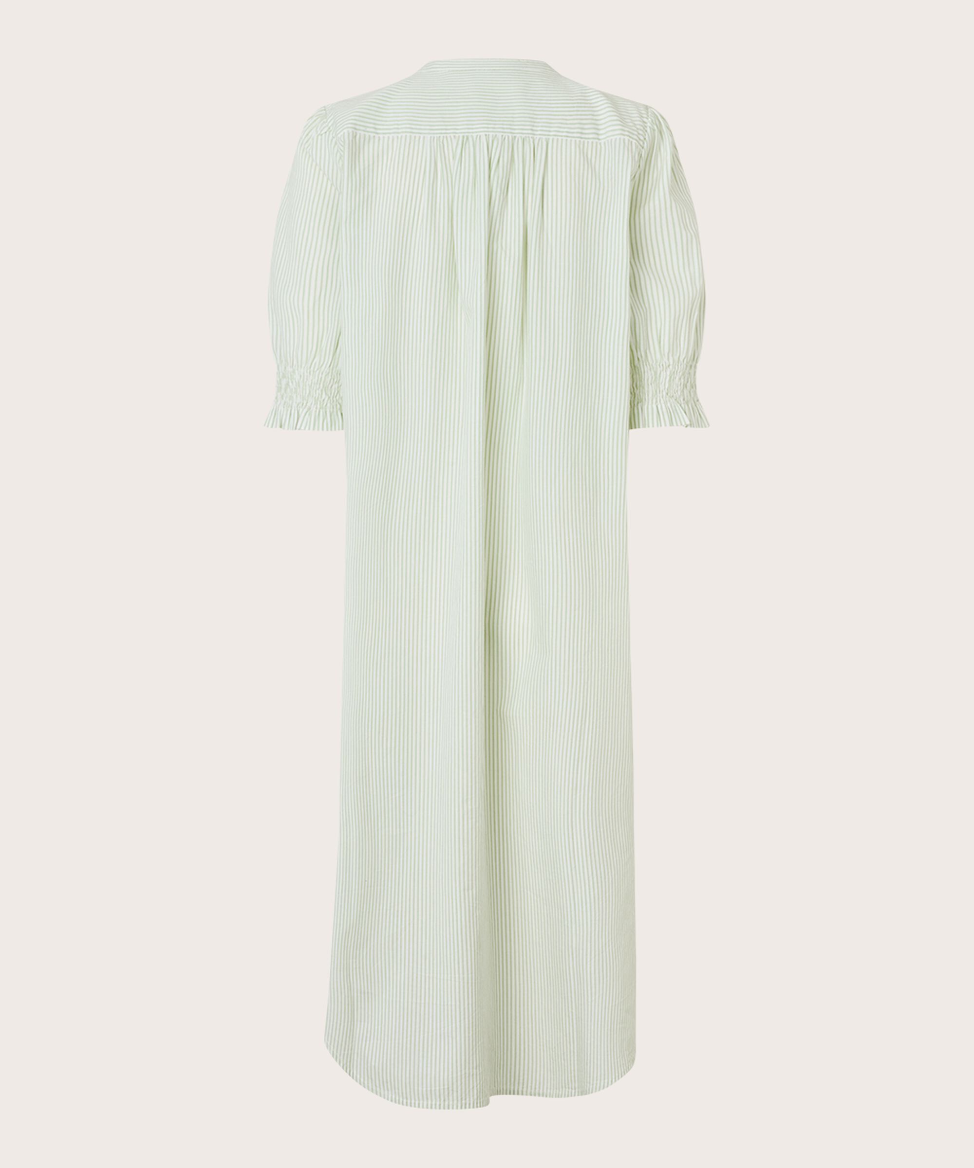 robe chemise en coton avec broderie, Frosty Green