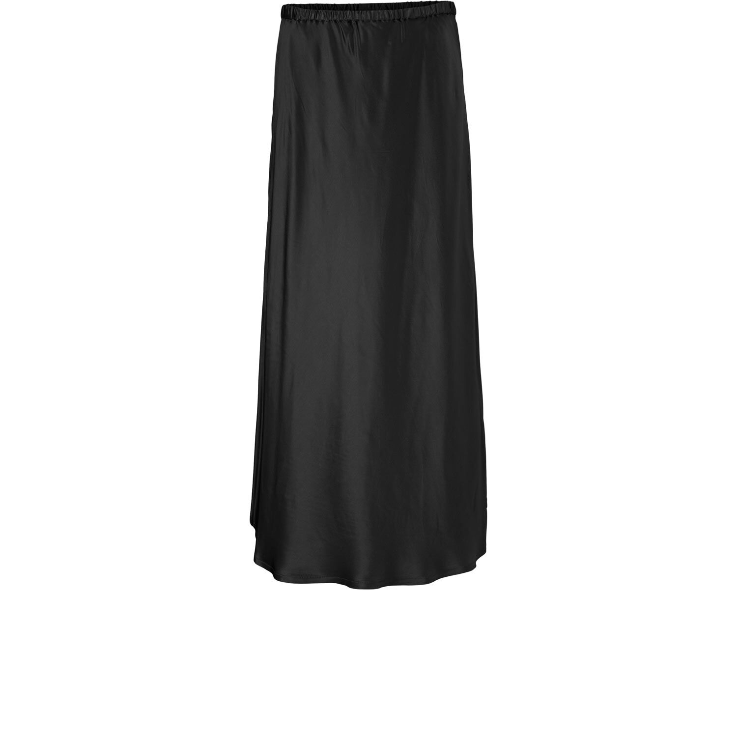 jupe en satin avec &eacute;lastique &eacute;troit &agrave; la taille, Black