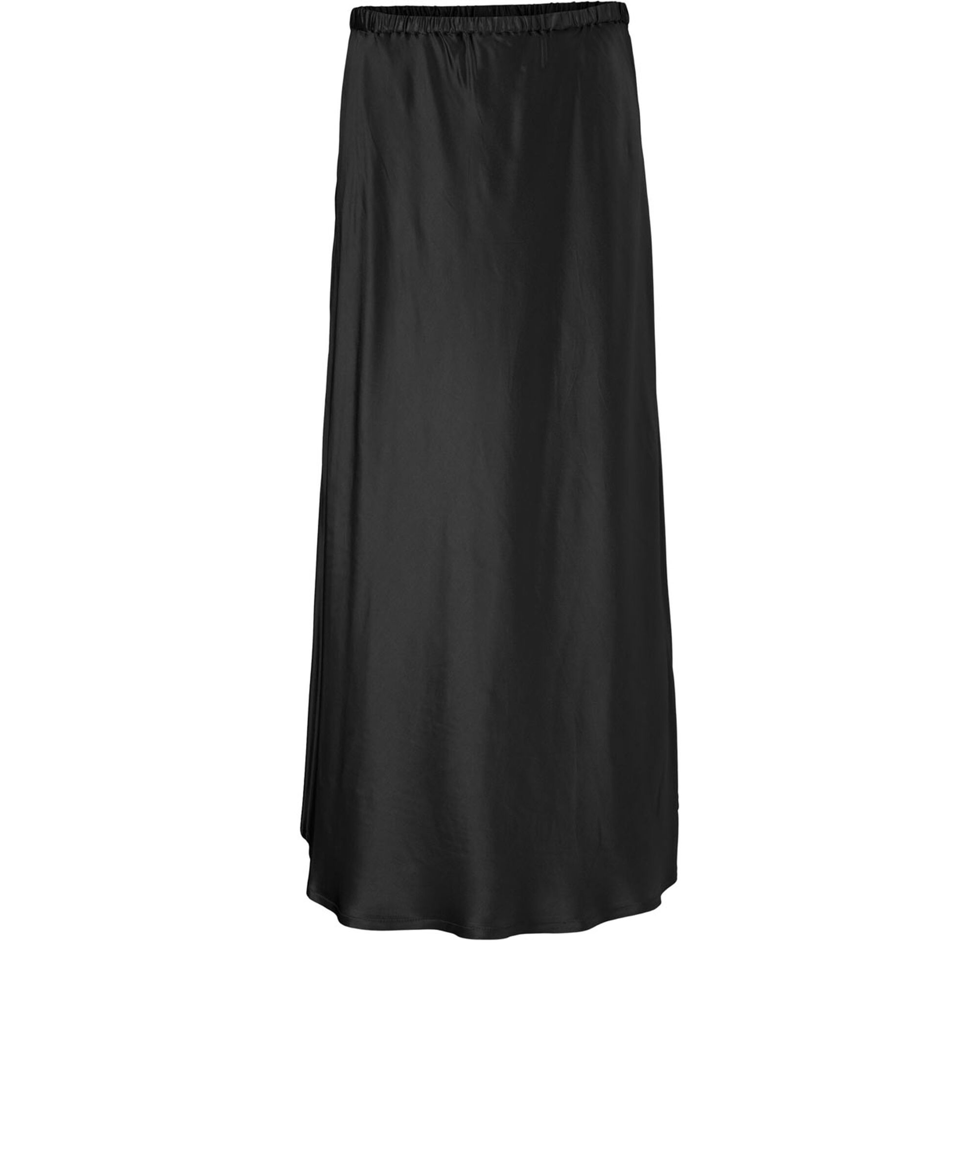 jupe en satin avec élastique étroit à la taille, Black