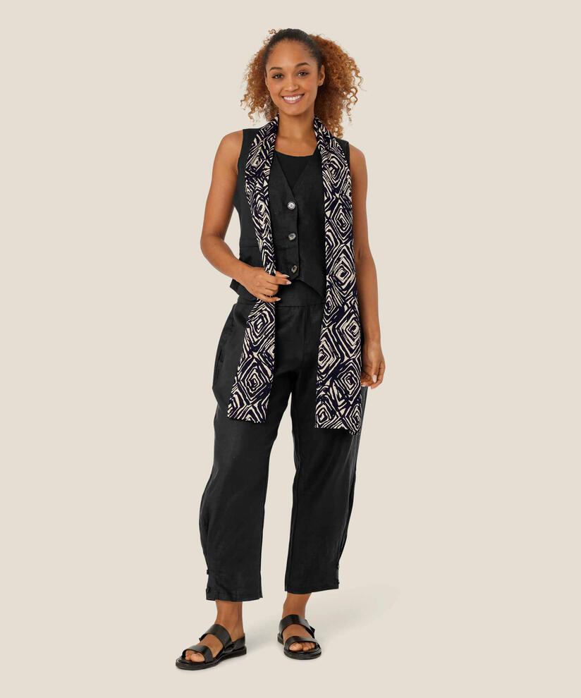 écharpe imprimée en viscose, Black