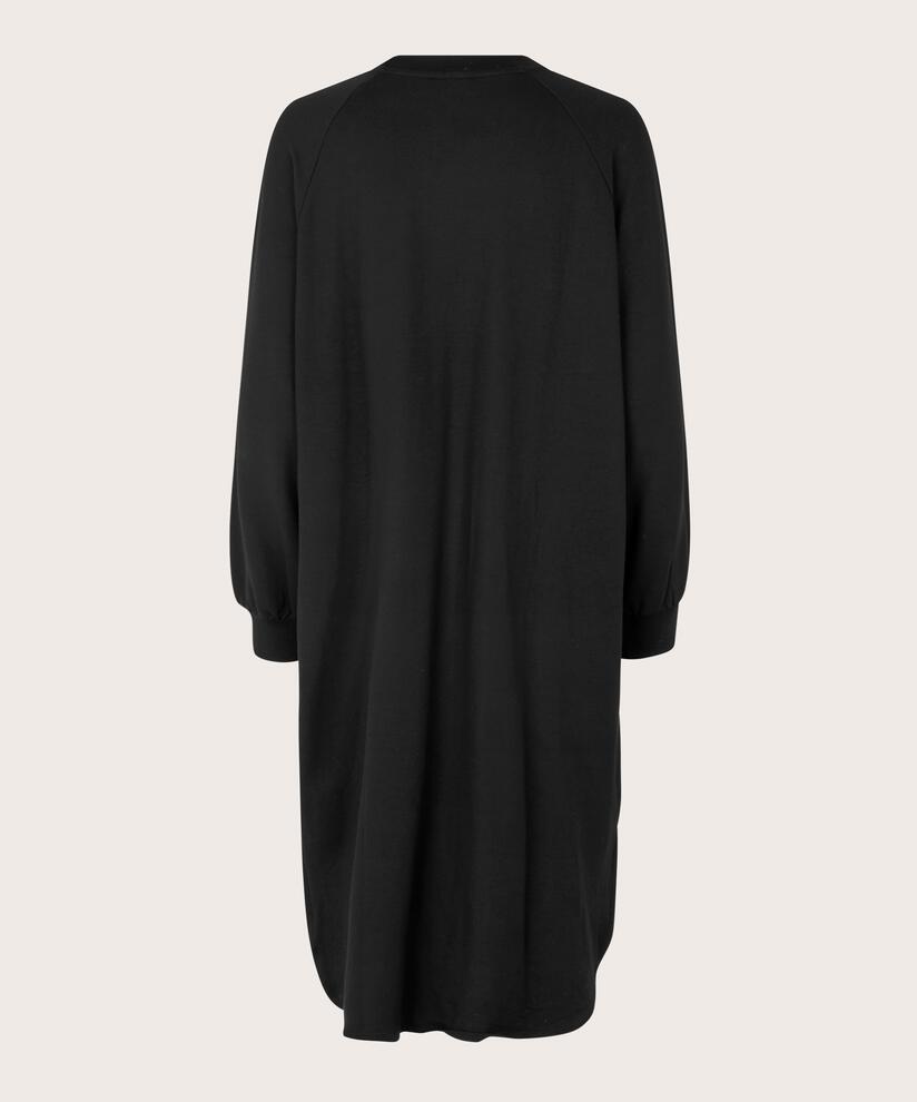 robe casual en jersey à col rond, Black