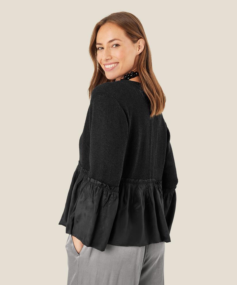 veste boucle avec fermeture simple, Black