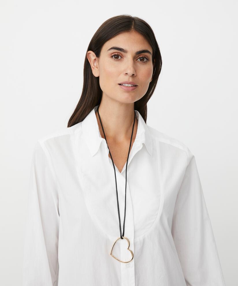 cordon en cuir avec coeur plaqué or, Gold