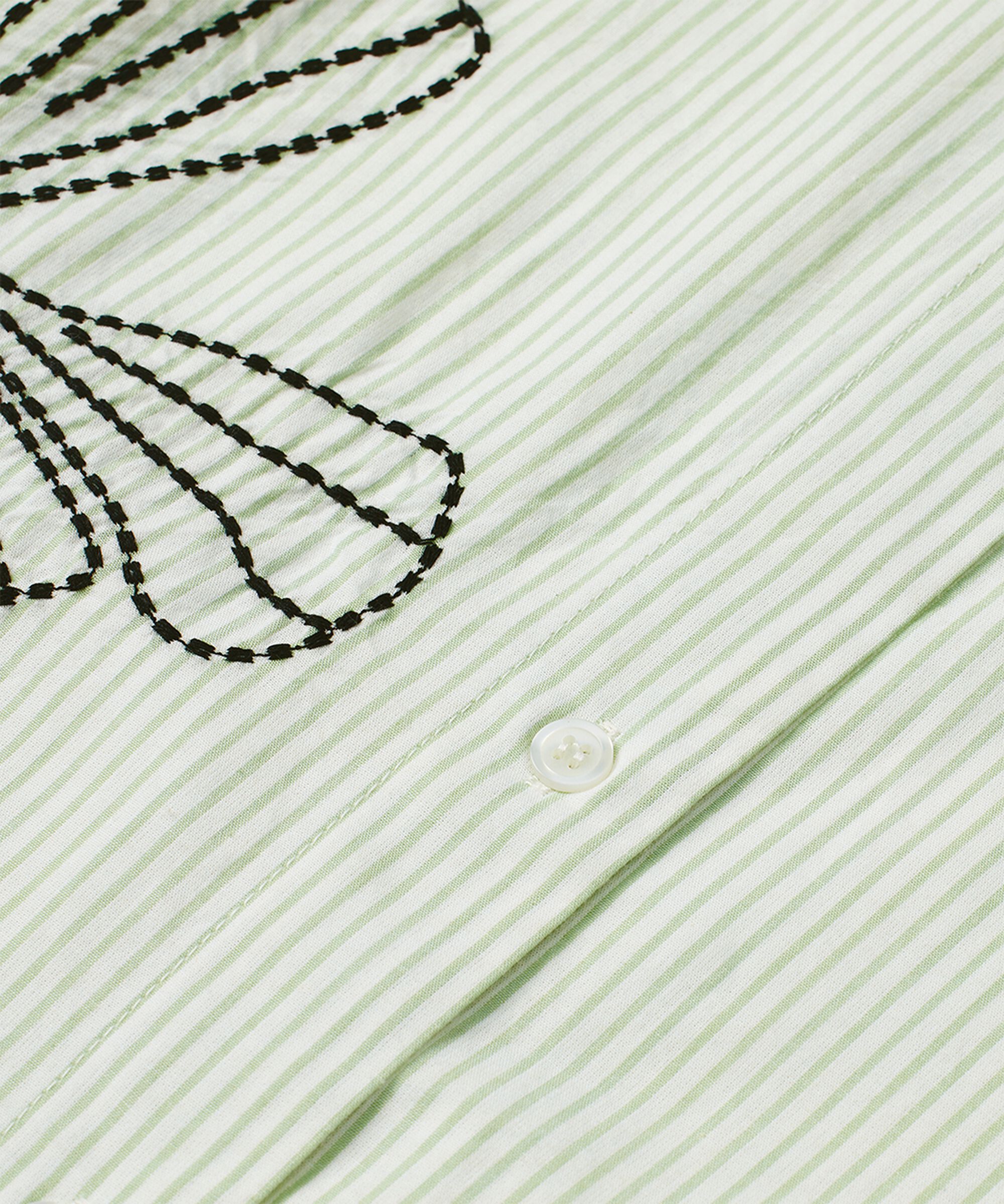 robe chemise en coton avec broderie, Frosty Green