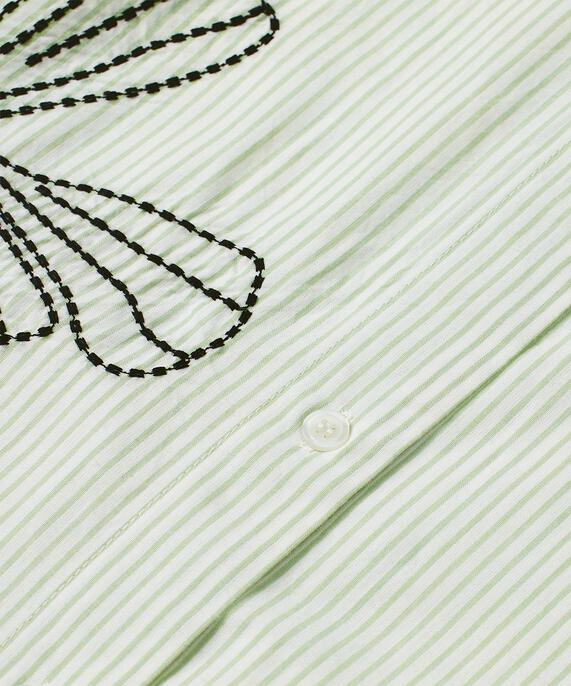 robe chemise en coton avec broderie, Frosty Green