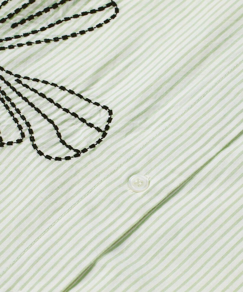 robe chemise en coton avec broderie, Frosty Green