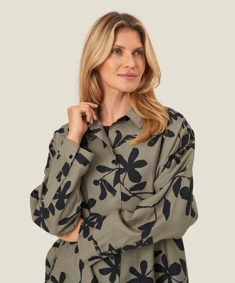 chemise en viscose à imprimé fleurs, Vetiver