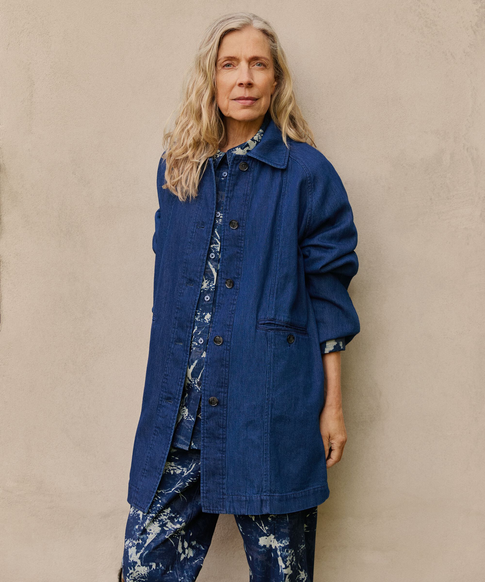 veste en jean non doublée avec fermeture boutonnée, Dark Denim