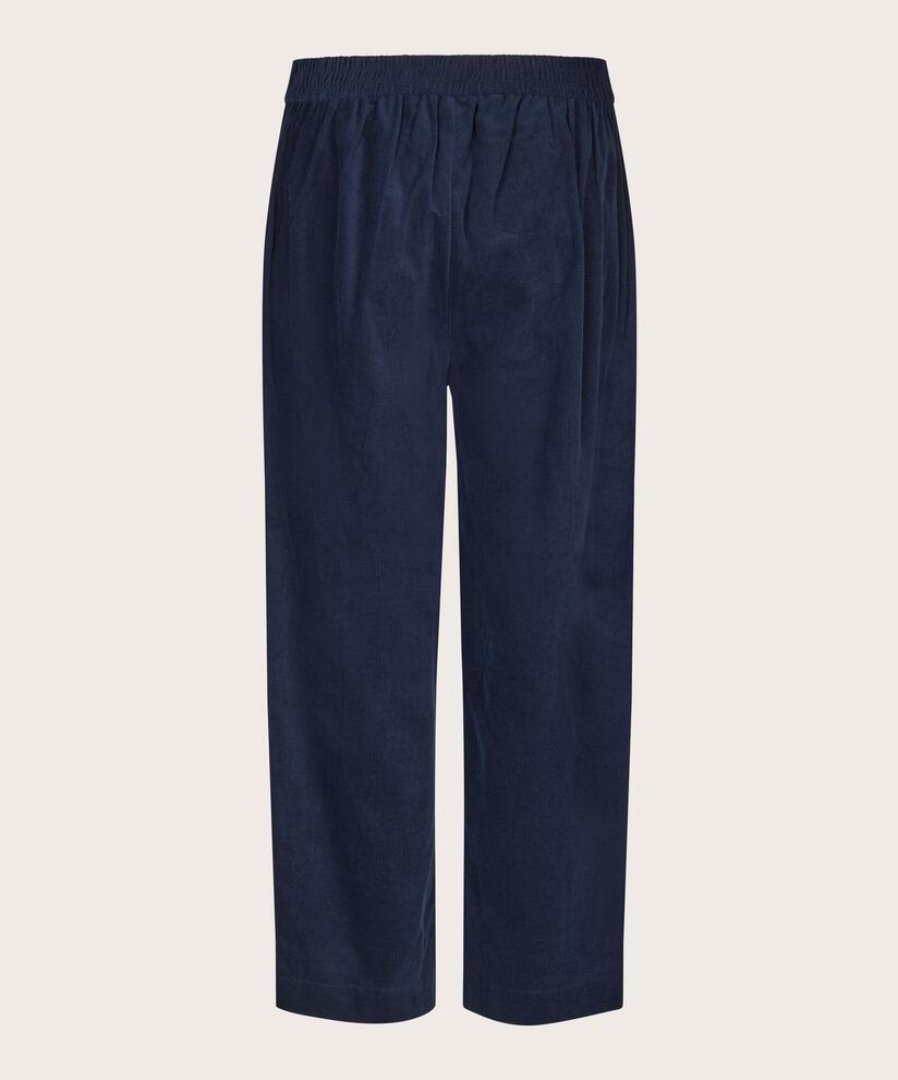 pantalon en velours côtelé avec plis devant, Maritime Blue