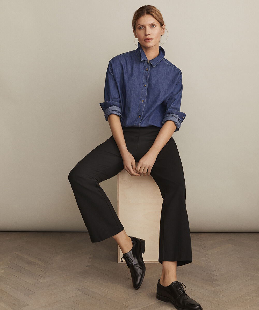 Pantalon Court En Jersey &Eacute;pais, Black