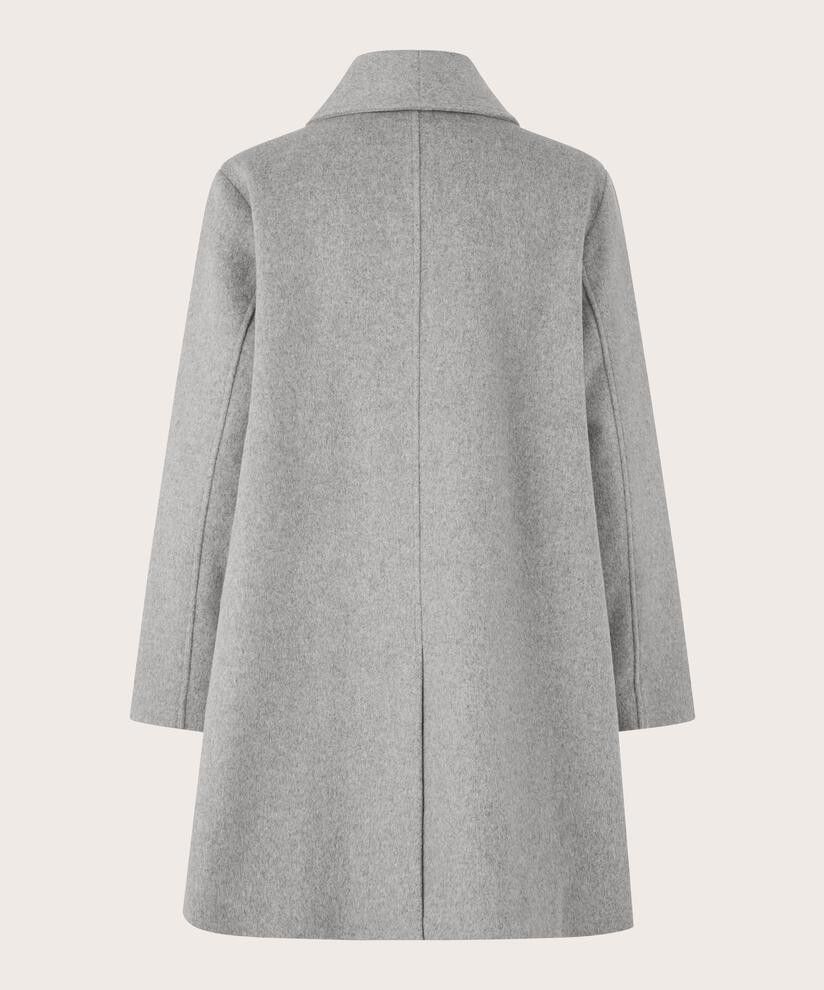 manteau en laine avec doublure thermique et fente dans le dos, M. Grey mel.