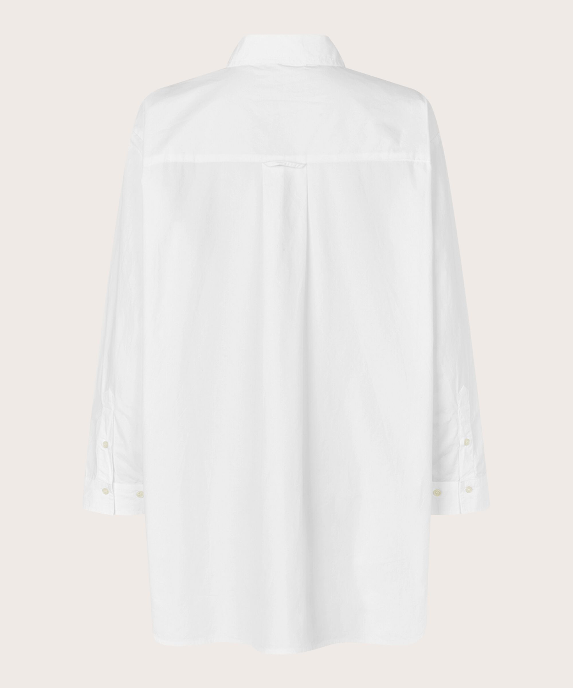 Chemise Classique En Coton À Bords Arrondis, White