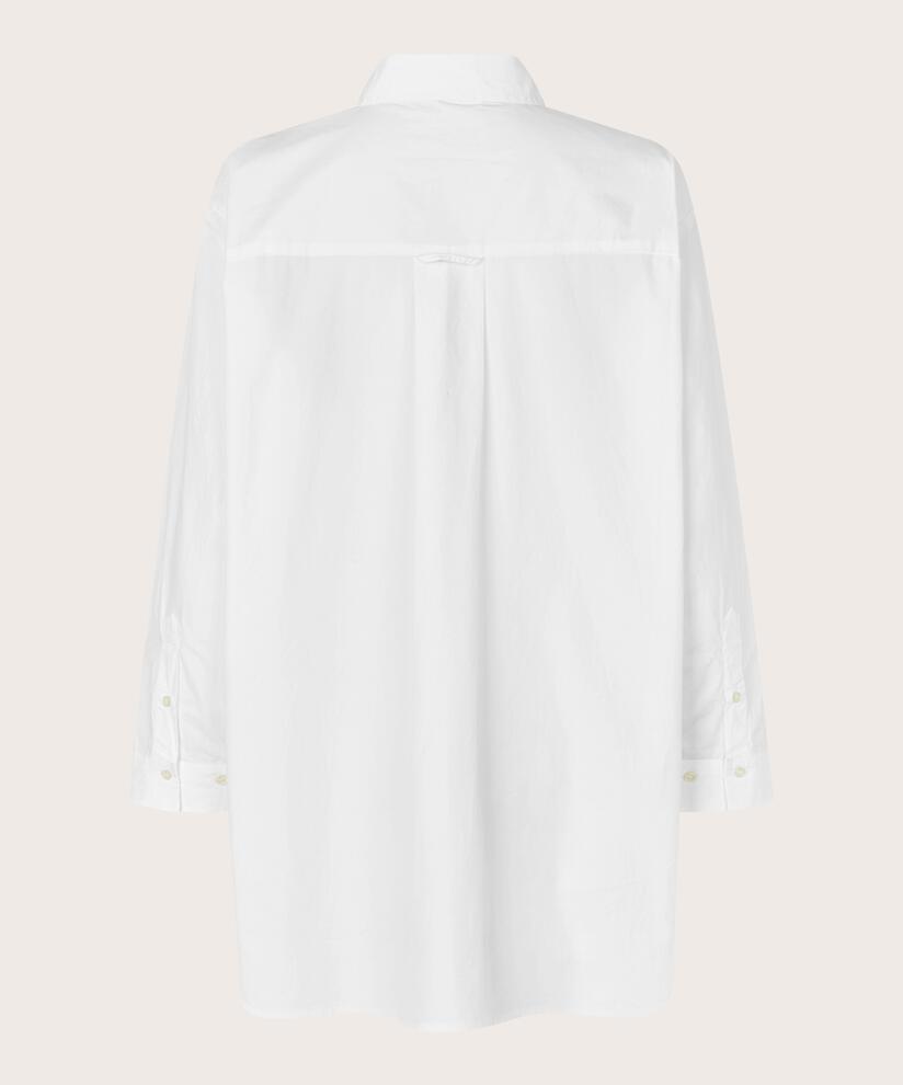 Chemise Classique En Coton À Bords Arrondis, White