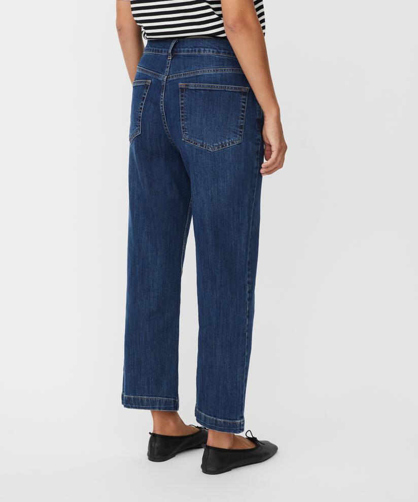 jean court extensible avec poches, Blue Denim