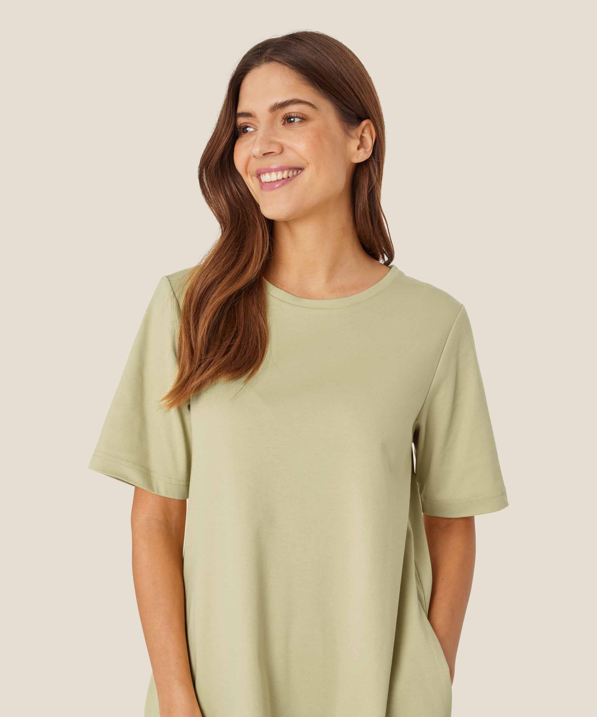 robe en mélange de jersey et popeline de coton, Bog