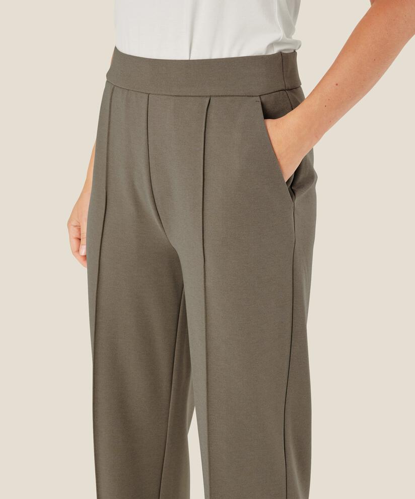 Pantalon En Jersey Avec Plis Cousus, Mink melange