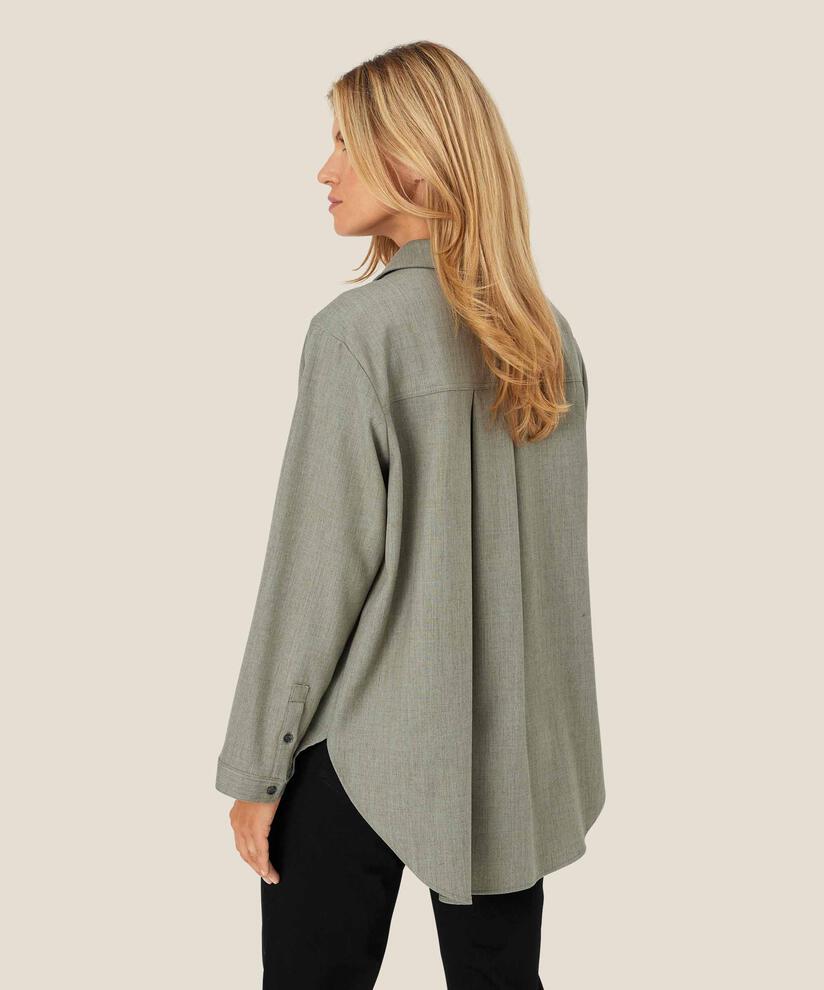 tunique avec col chemise et col v, Vetiver