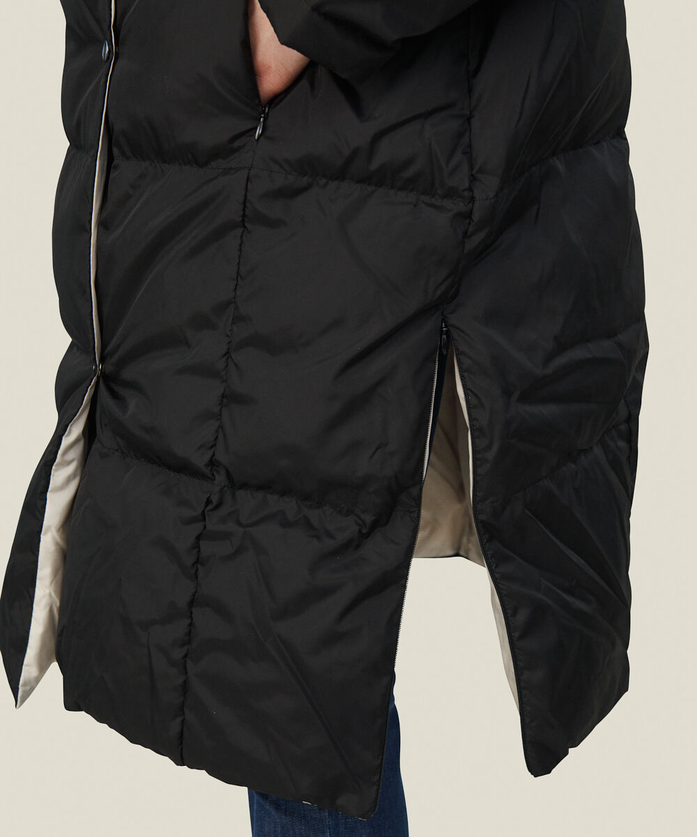 TUSNA DOWN COAT, Black/Pumice