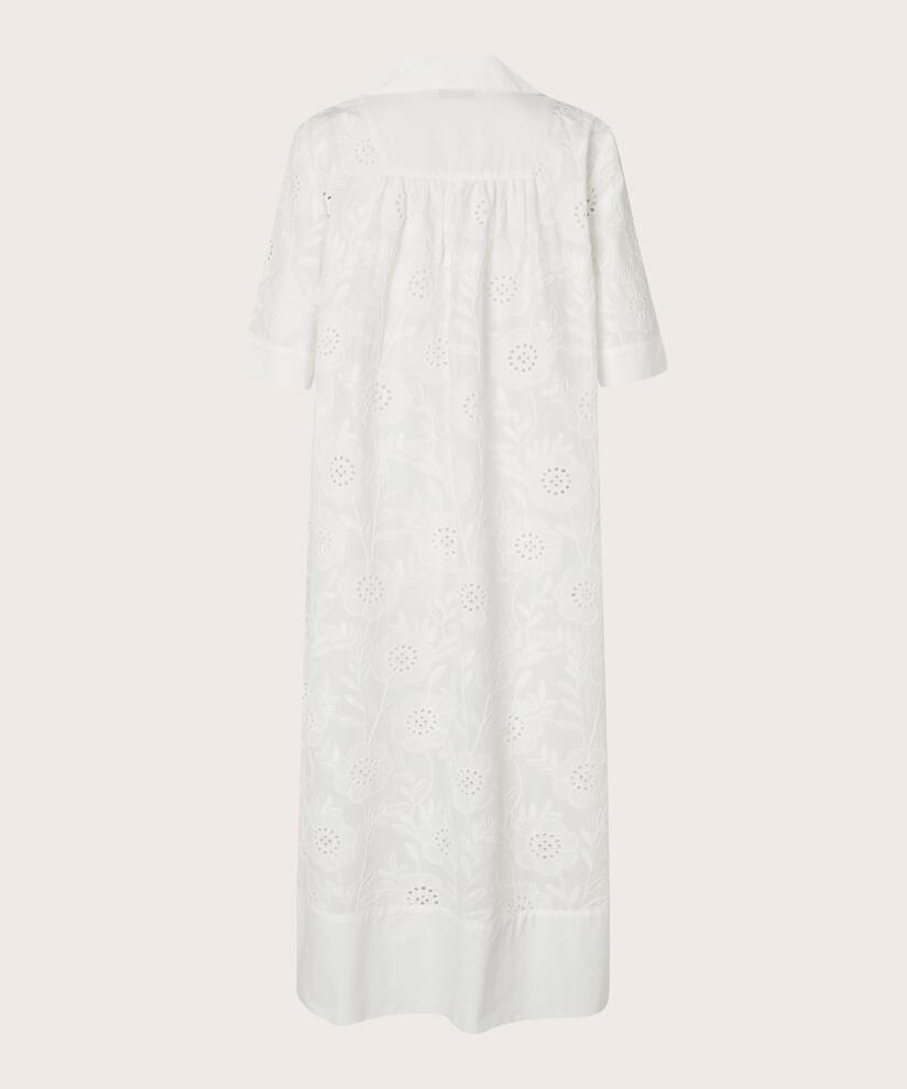 robe en broderie anglaise avec col en v, White