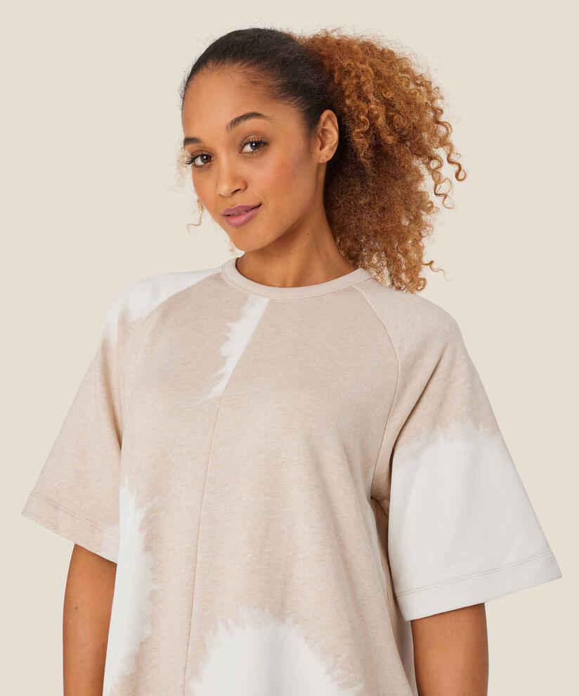 robe sweat avec poches fendues, Beige melange