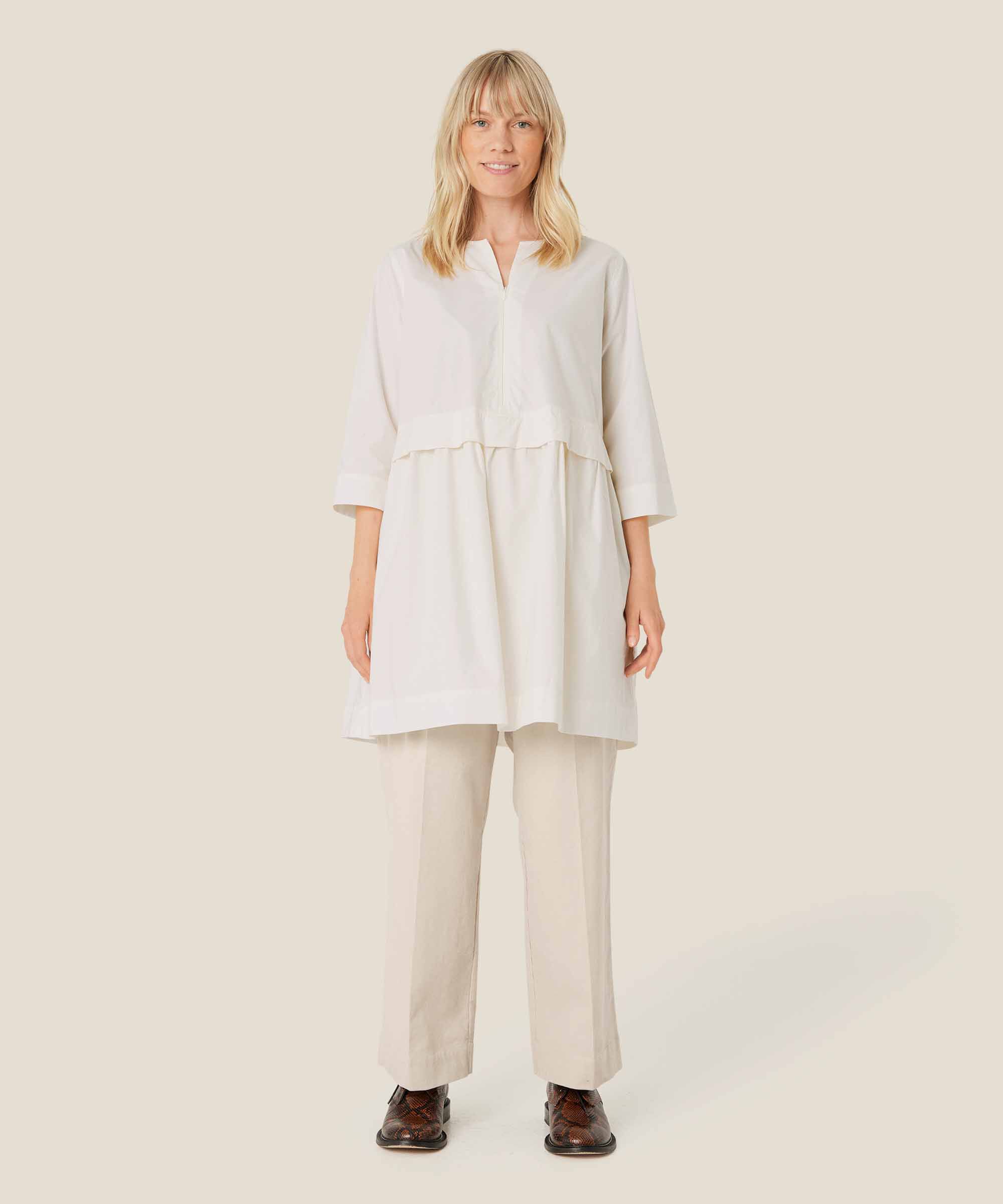 tunique en coton avec détail zippé, Jet Stream