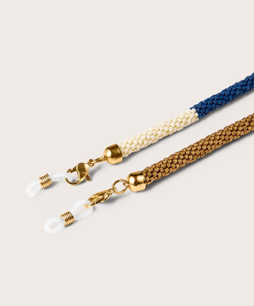 chaine à lunettes avec petites perles de verre, Four Clover