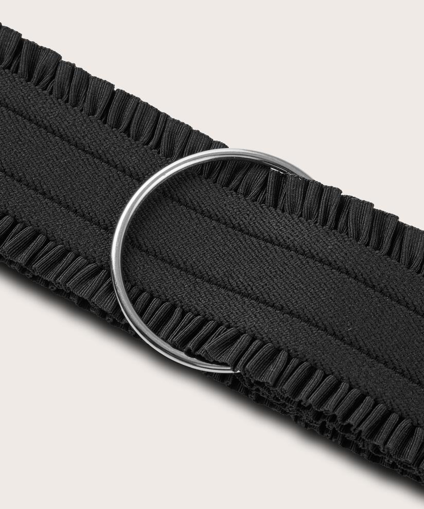 ceinture élastique avec boucle argentée, Black