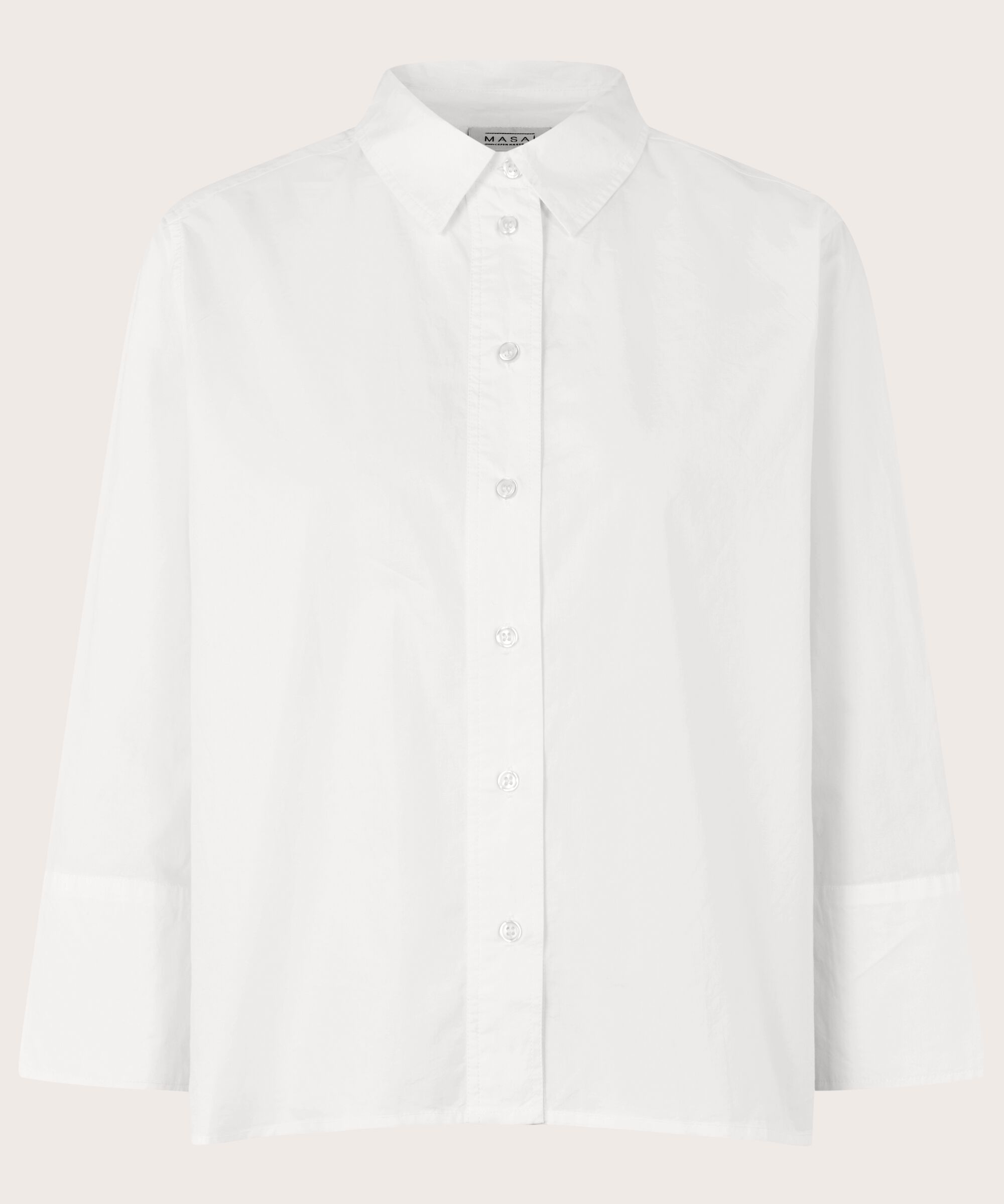 Chemise En Coton À Manches 3/4, White