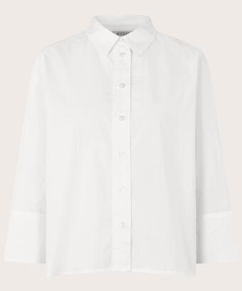 Chemise En Coton À Manches 3/4, White