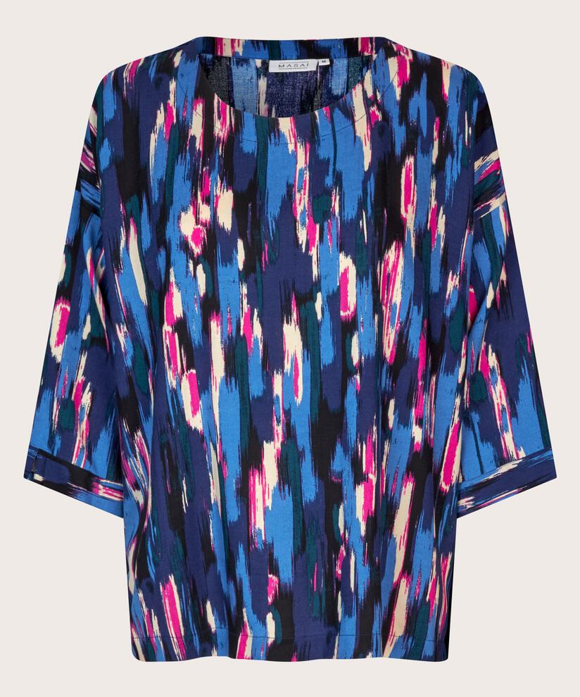 Blouse En Viscose À Manches 3/4, Federal Blue