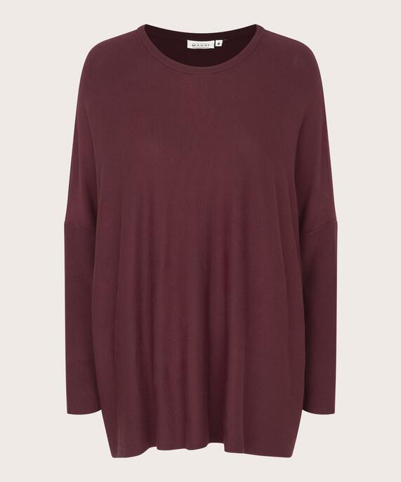 Pull Oversize À Manches Étroites, Tawny Port