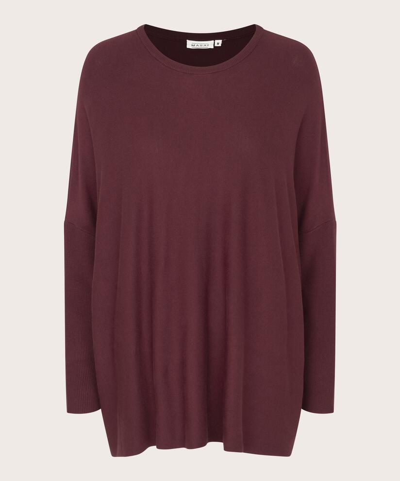 Pull Oversize À Manches Étroites, Tawny Port