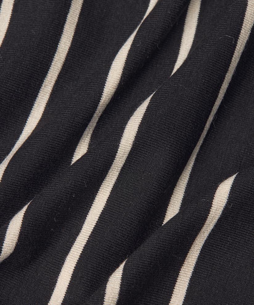 t-shirt rayé à col rond, Black